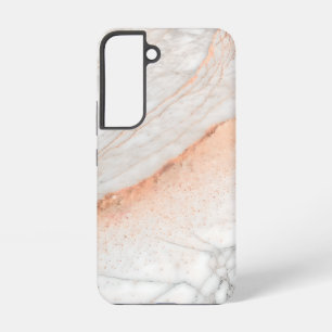 Rose Gold Dust on White Marble Samsung Galaxy Case