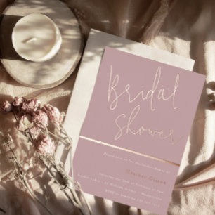 Rose Gold Dusty Mauve Pink Modern Bridal Shower