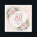 Rose Gold Dusty Pink Floral Boho 80th Birthday  Napkin<br><div class="desc">✅ For matching items search 36-80 in my collections ✅ Celebrate a special milestone with elegant 80th birthday napkins featuring shimmering rose gold, dusty pink and blush pink watercolor flowers, soft light pink florals, and delicate eucalyptus greenery in a chic boho frame. Perfect for a stylish 80th birthday party, these...</div>