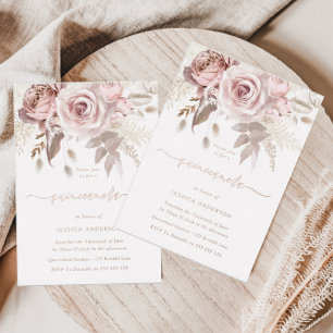 Rose Gold, Dusty Rose & Blush Floral Quinceanera