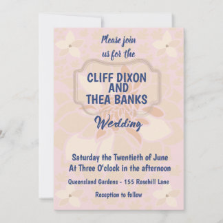 Rose Gold, Dusty Rose & Blush Floral Wedding Invitation