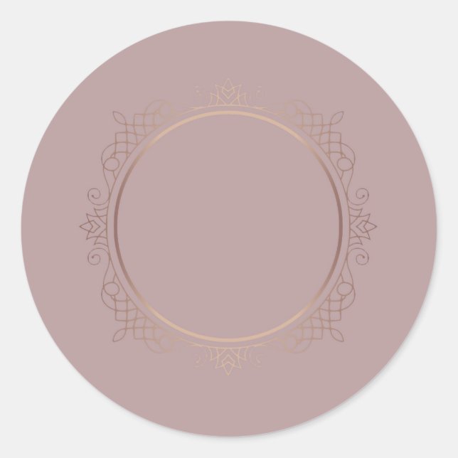 Rose Gold Elegant Blank Template Add Your Text Classic Round Sticker (Front)