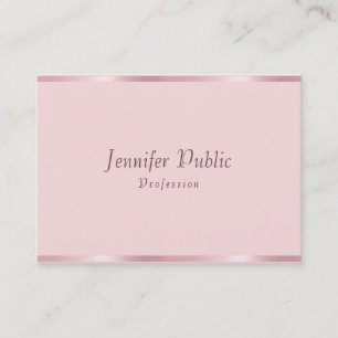 Rose Gold Elegant Calligraphed Script Template Business Card