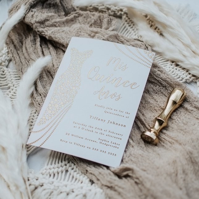 Rose Gold Elegant Foil Dress Quinceanera (Creator Uploaded)