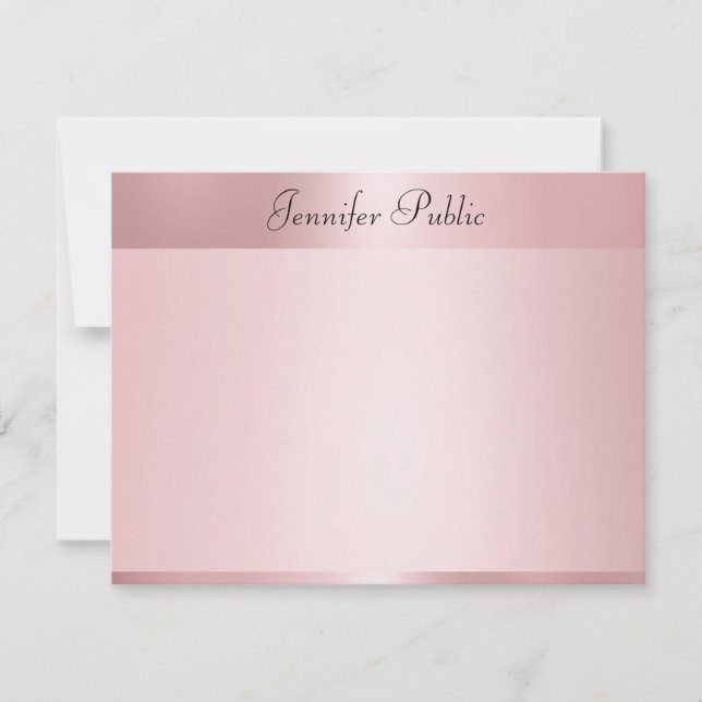 Rose Gold Elegant Hand Script Name Template (Front)