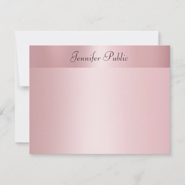 Rose Gold Elegant Hand Script Name Text Template (Front)