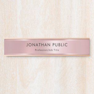 Rose Gold Elegant Modern Trendy Template Door Sign