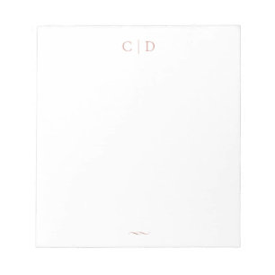 Rose Gold Elegant Monogram Personalised Stationery Notepad