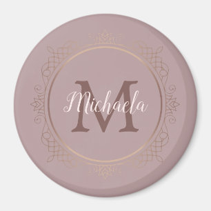 Rose Gold Elegant Monogram Template Large Magnet