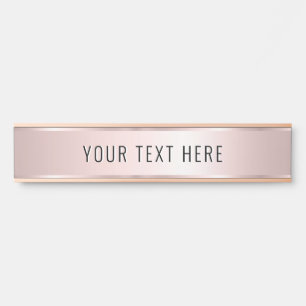 Rose Gold Elegant Template Office School Home Door Sign