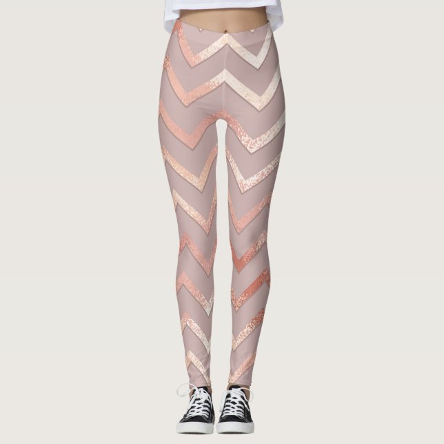 Rose gold: elegant vintage pattern. leggings (Front)