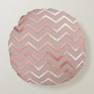 Rose gold: elegant vintage pattern. round cushion