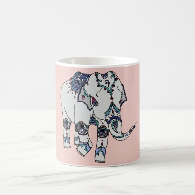 Rose Gold Embellished Elephant Mug (Center)