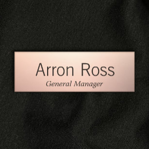 Rose Gold Employee Staff Magnetic Name Tag Badge