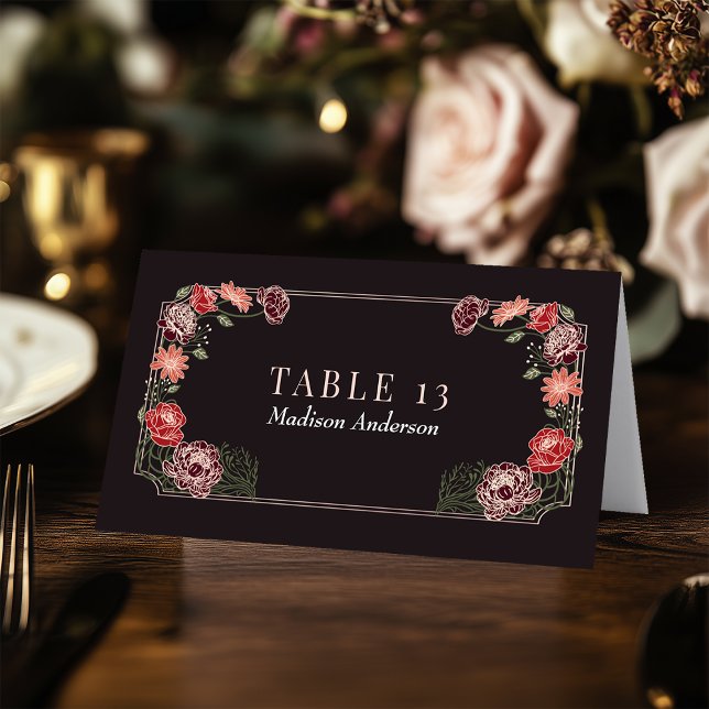 Rose Gold Enchanted Garden Wedding Escort Card (Creator Uploaded)