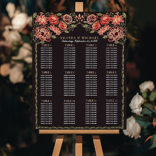 Rose Gold Enchanted Garden Wedding Seating Chart