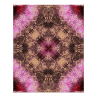 Rose Gold Energy Kaleidoscope Fractal Art Poster
