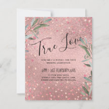 Rose Gold Eucalyptus Leaves Foil Look WEDDING