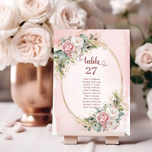 Rose Gold Eucalyptus Wedding Table Number Sign