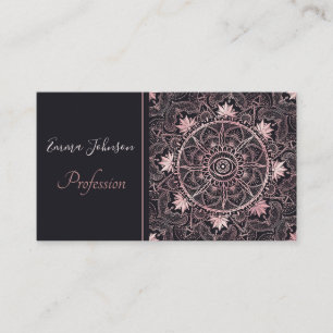Rose Gold Eye Mandala Black Design Business Card