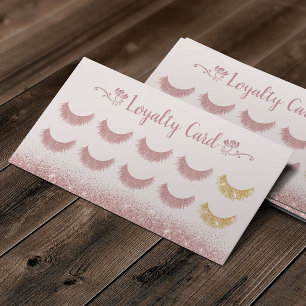 Rose Gold Eyelash Extensions Beauty Salon Loyalty Card