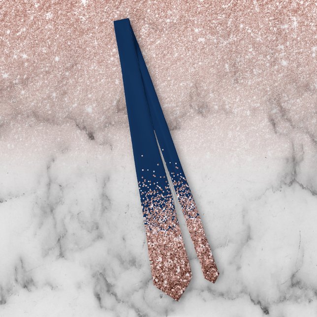 Rose Gold Fading Waterfall Ombre Glitter look Neck Tie (Creator Uploaded)
