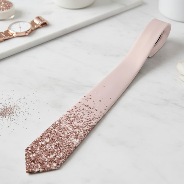 Rose Gold Fading Waterfall Ombre Glitter Tie (Creator Uploaded)