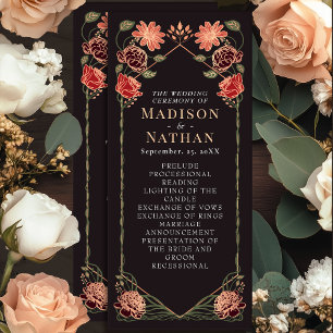Rose Gold Fantasy Enchanted Garden Wedding Program Programme