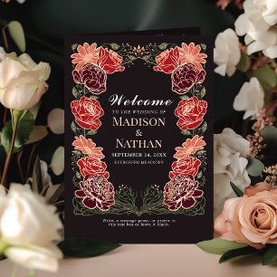 Rose Gold Fantasy Enchanted Garden Wedding Programme