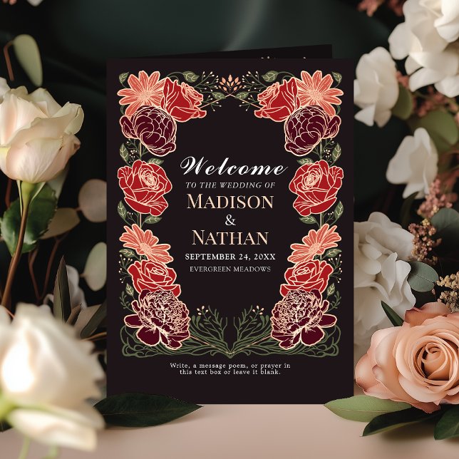 Rose Gold Fantasy Enchanted Garden Wedding Programme (Creator Uploaded)