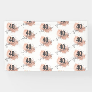 Rose Gold Faux Foil 40th Birthday Step & Repeat Banner