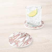 Rose Gold Faux Foil and White Marble Pattern