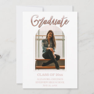 Rose Gold Faux Foil Arch Frame Photo Graduation An Announcement