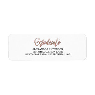Rose Gold Faux Foil Graduation Address Labels
