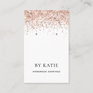 Rose Gold Faux Glitter Earring Display Card