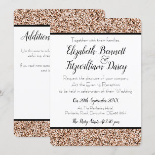 Rose Gold Faux Glitter Evening Invitation