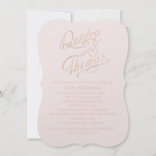 Rose Gold Faux Glitter Gem Invitations