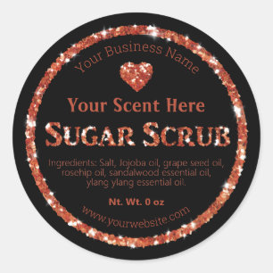 Rose Gold Faux Glitter Label Homemade Sugar Scrub
