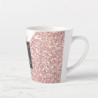 Rose Gold Faux Glitter Marble Monogrammed