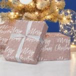 Rose Gold Faux Glitter Merry Christmas Calligraphy Wrapping Paper<br><div class="desc">This trendy,  elegant wrapping paper features the words "Merry Christmas" in brush handwriting-style font on a background of rose gold faux glitter.</div>