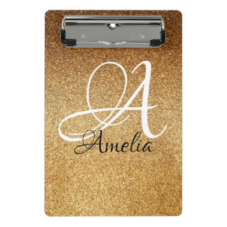 Rose Gold Faux Glitter Personalised ClipBoard