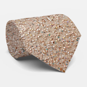 Rose Gold Faux Glitter + Silk Luxury Gentleman's Tie