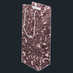 Rose Gold Faux Glitter Sparkles Wine Gift Bag<br><div class="desc">Glamourous large rose gold faux glitter.
PLEASE NOTE:  These are flat printed graphics - no raised parts.</div>