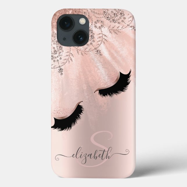 Rose Gold Faux Lashes Rose Gold Case-Mate iPhone Case (Back)