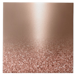 Rose Gold Faux Pink Glitter Tile