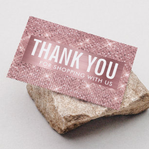 Rose Gold Faux Shimmer & Foil Business Thank You Business Card