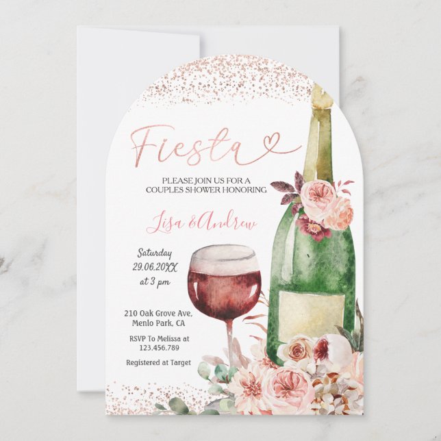 Rose Gold Fiesta Couples Shower Invitation (Front)