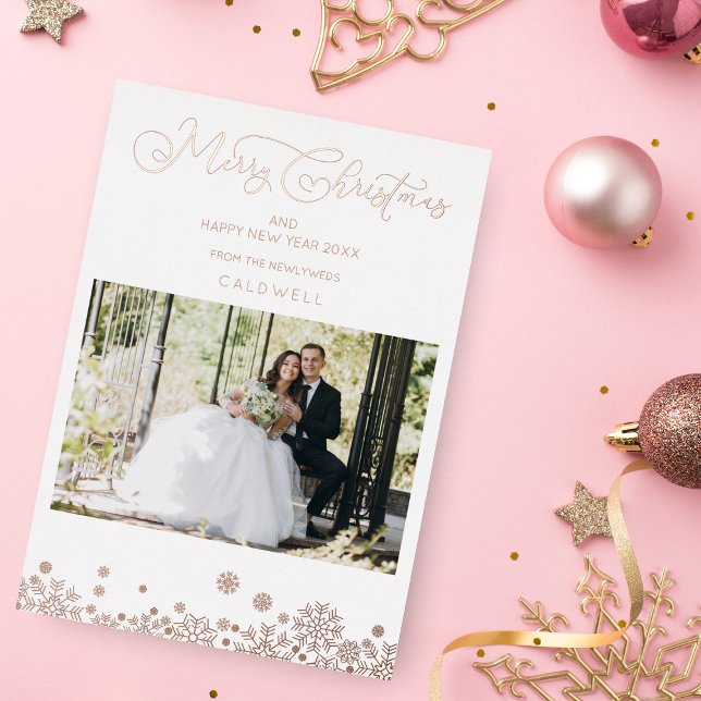 Rose Gold First Christmas Romantic Typography  (Creator Uploaded)