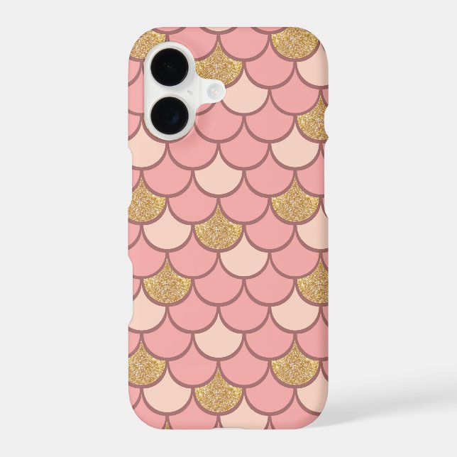 Rose gold fish scale pattern with glitter effect (Back)