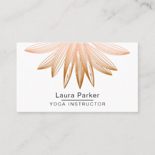 Rose Gold Floral Art Lotus Flower Yoga Meditation Business Card